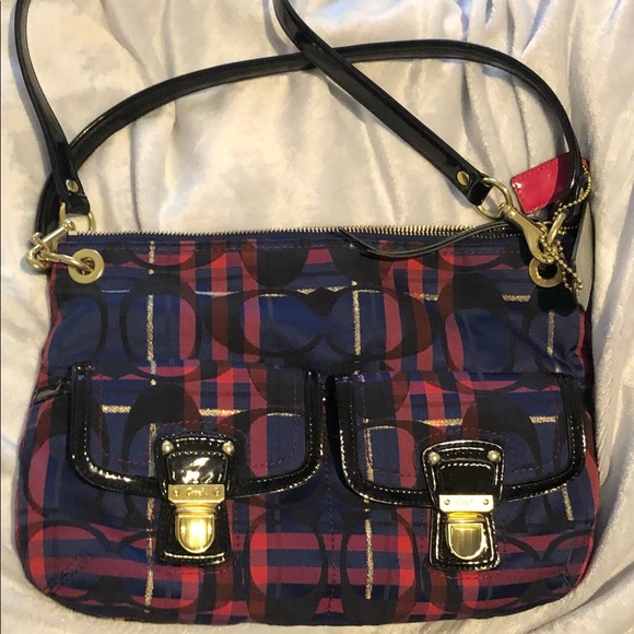 Coach | Bags | Coach Handbag Shoulder Poppy Blue Purple Red